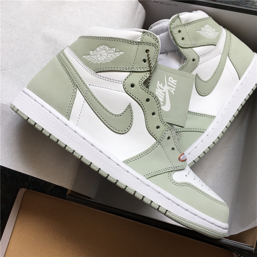 Air Jordan 1 High OG Seafoam Grey White Shoes - Click Image to Close